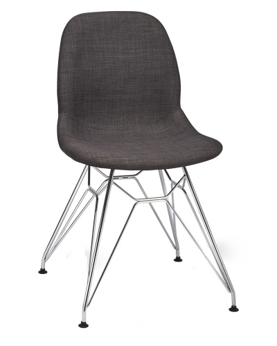 Shoreditch Upholstered Eiffel Base Chair - Chrome Frame
