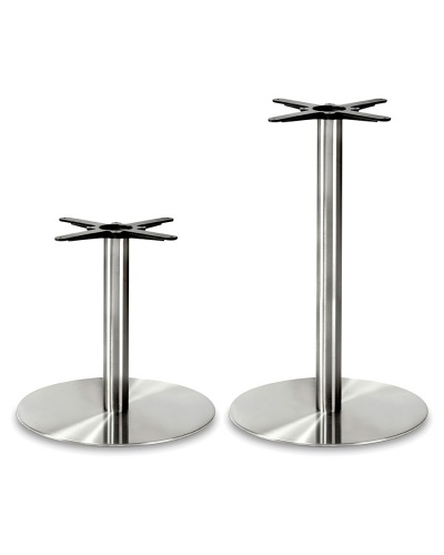 Silhouette Stainless Steel Table Pedestal - Round Post & Round Base
