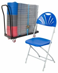 Zlite 40 Exam Fan-Back Folding Chair + Trolley