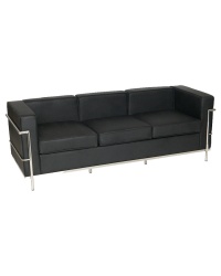 ''Project'' 3 Seat Faux Leather Sofa