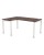 Top Size: 1600 x 1200 x 800 x 600mm,  Frame Colour: White,  Surface Colour: Walnut