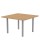 Top Size: 600 x 600mm,  Frame Colour: Grey,  Surface Colour: Light Oak