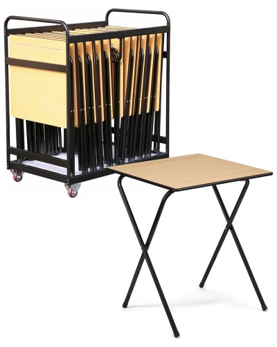 25 Folding Exam Desk + Trolley