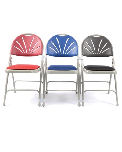 2600 Fan-Back Folding Chair + Seat Pad + Integral Linking