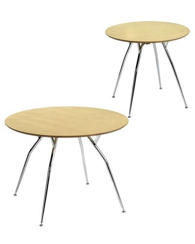 Mile Chrome Frame Round Cafe / Dining Table