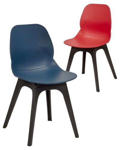 Shoreditch Plastic 4-Leg Chair - Black Frame