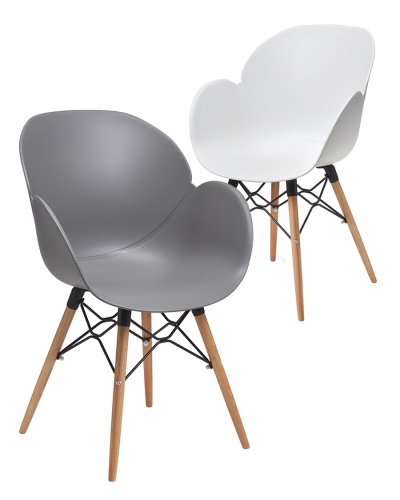 Shoreditch 4-Leg Plastic Tub Chair - Beech Frame