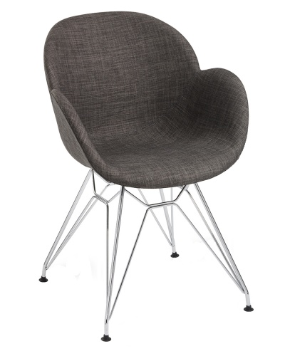 Shoreditch Upholstered Eiffel Base Tub Chair - Chrome Frame