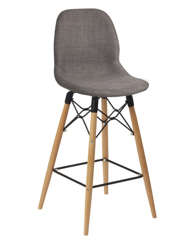 Shoreditch Upholstered 4-Leg Bar Stool - Beech Frame