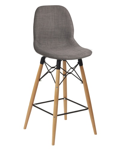 Shoreditch Upholstered 4-Leg Bar Stool - Beech Frame