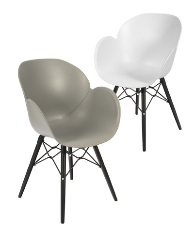 Shoreditch 4-Leg Plastic Tub Chair - Black Frame