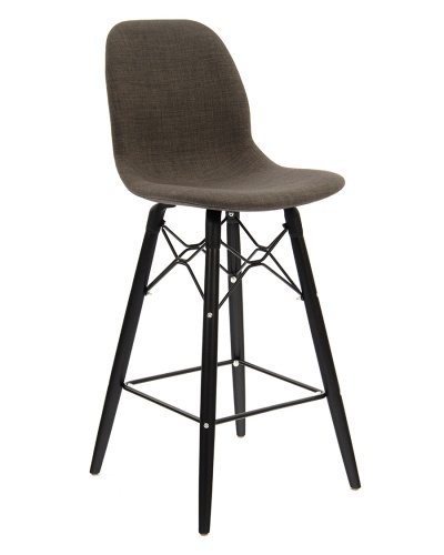 Shoreditch Upholstered 4-Leg Bar Stool - Black Frame