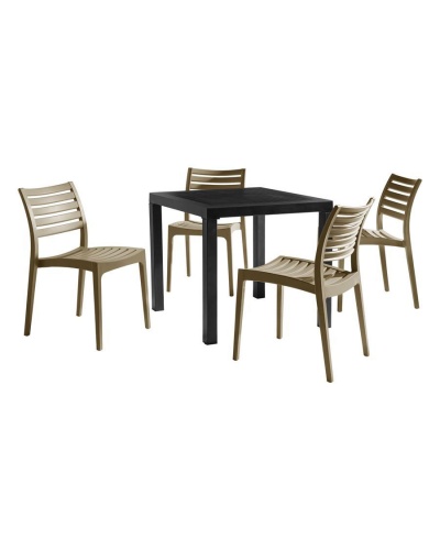 Ares Taupe Outdoor Dining Furniture Set