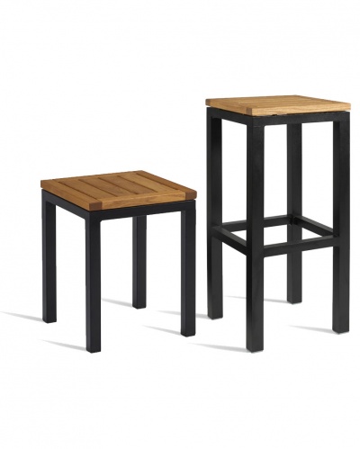 BLOCK Wood on Steel Outdoor Stool