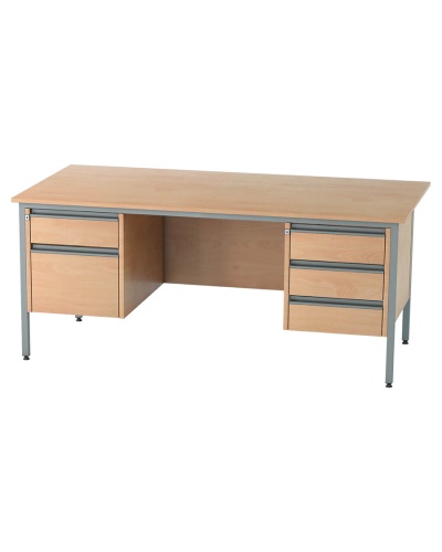 Galaxy Double Pedestal Rectangular Desk - 2 & 3 Drawer