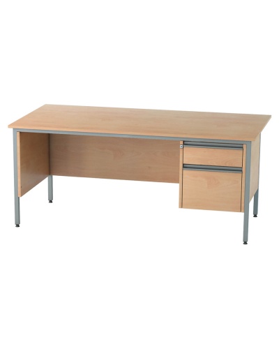 Galaxy Single Pedestal Rectangular Desk - 2 Drawer