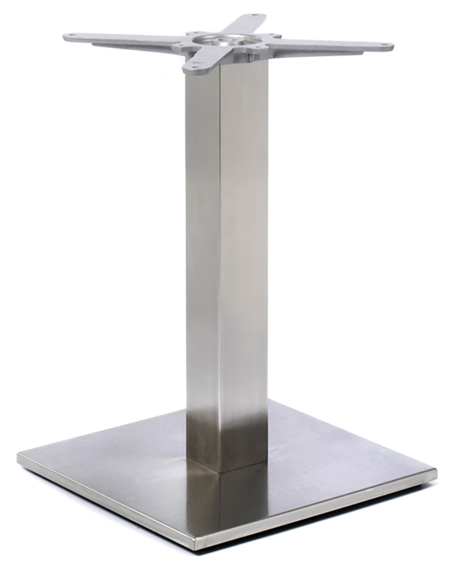 Silhouette Stainless Steel Table Pedestal - Square Post & Base