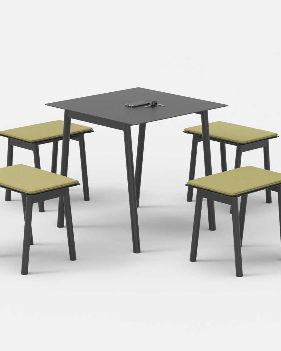 Graphic All Metal Indoor Outdoor Square Dining Table
