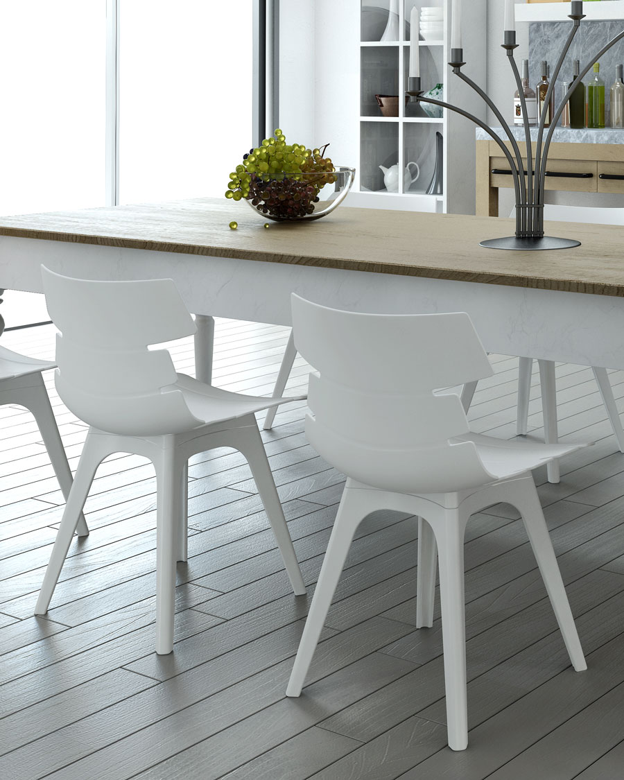 Hoxton Plastic 4 Leg Chair White