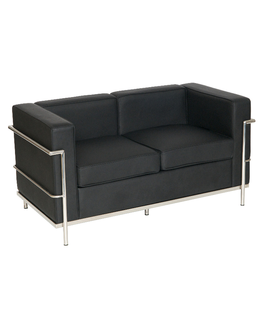 Faux leather two clearance seater sofa