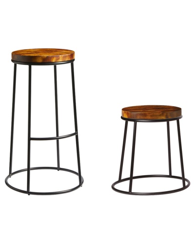 Max Wooden Top Metal Stool