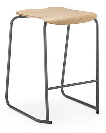 ''SE'' Wooden Backless Stacking Stool