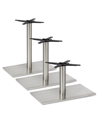 Silhouette Stainless Steel Table Pedestal - Round Post & Rectangular Base