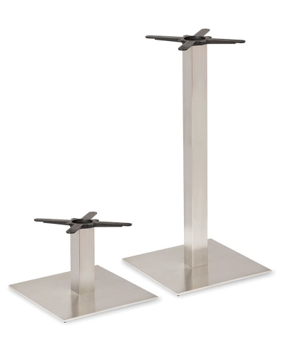 Silhouette Stainless Steel Table Pedestal - Square Post & Base