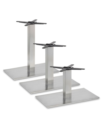 Silhouette Stainless Steel Table Pedestal - Square Post & Rectangular Base