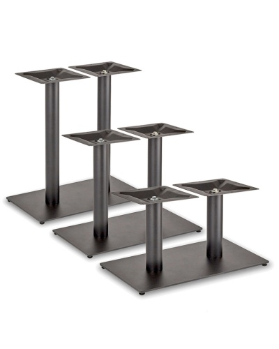 Silhouette Twin Table Pedestal - Round Post & Rectangular Base