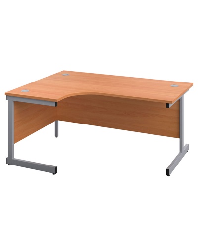 Single Upright Crescent Cantilever Workstation - Left 24H