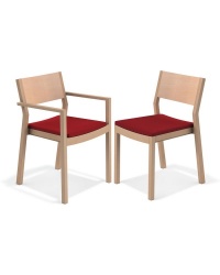 Woody Stacking Chair Natural Beech + Seat Pad