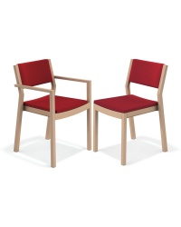 Woody Stacking Chair Natural Beech Fully Upholstered