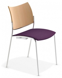 Cobra Stacking Chair Natural Beech + Seat Pad