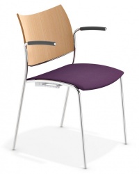 Cobra Stacking Armchair Natural Beech + Seat Pad
