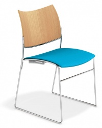 Curvy Stacking Chair Natural Beech + Seat Pad