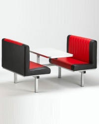 Two Tone Booth Diner Seat & Table Unit
