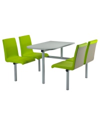 Inline Diner Seat & Table Unit - Two Tone