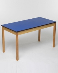 Tuf Class Children's Rectangular Wooden Table - Blue