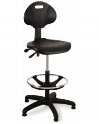 Premium Height-Adjustable High-Back Lab Stool