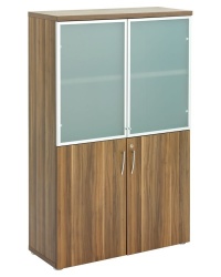 Regent 1640H Tall Glass Cupboard - Dark Walnut 24H