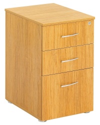 Regent Under Desk 3-Drawer Pedestal - Light Walnut 24H