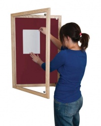 Corded Hessian Tamperproof Noticeboard - Hardwood Frame