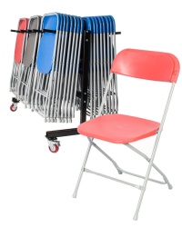 60 Exam Flat-Back Folding Chair + Trolley