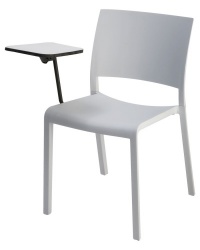 Fiona Indoor / Outdoor Plastic Stacking Chair + Writing Tablet
