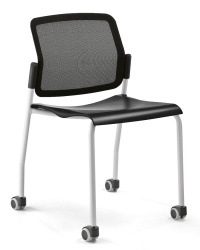 Movie Mesh Back 4 Leg Chair + Castors