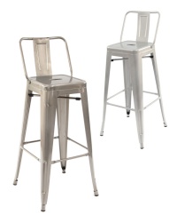 Paris High Metal Stool + Backrest