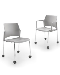 Restart Four Leg Plastic Chair + Castors