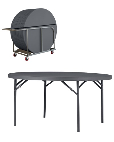 Zown New 5' Round Folding Table + Trolley Bundle